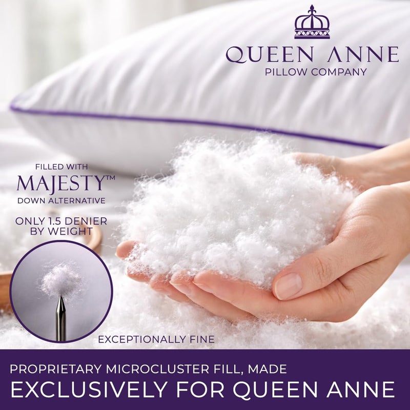 Queen Anne Hotel Collection Pillows â€“ Luxury Down Alternative Bed Pillows (King Medium) â€“ Ultimate Comfort, Hypoallergenic, Made in The USA - Image 2